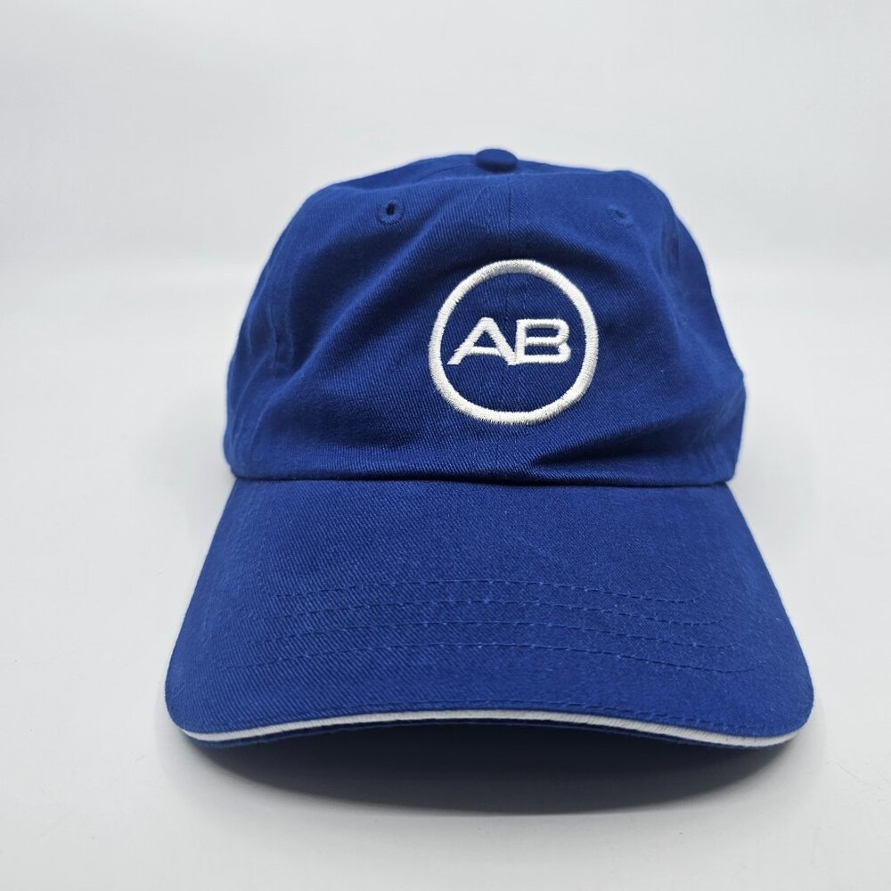 AB Logo Strapback Baseball Hat Cap Blue White Cotton One Size